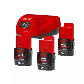Milwaukee M12 NRG-303 akku és tölto szett 12V 3x3,0Ah
