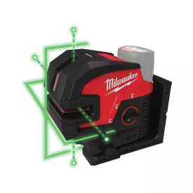   Milwaukee M12 CLL4P-0C akkus zöld keresztvonalas lézer 12V alapgép