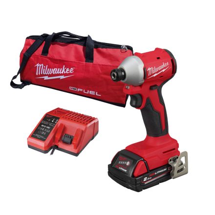 Milwaukee M18 BLIDRC-201B akkus kompakt ütvecsavarozó 18V 1x2,0 Ah szerszámtáskában