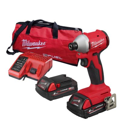 Milwaukee M18 BLIDRC-202B akkus kompakt ütvecsavarozó 18V 2x2,0 Ah szerszámtáskában