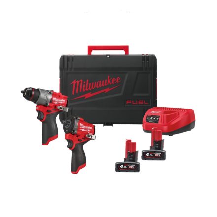 Milwaukee M12 FPP2X2-402 akkus gépszett 12V 2x4,0 Ah, HD kofferben