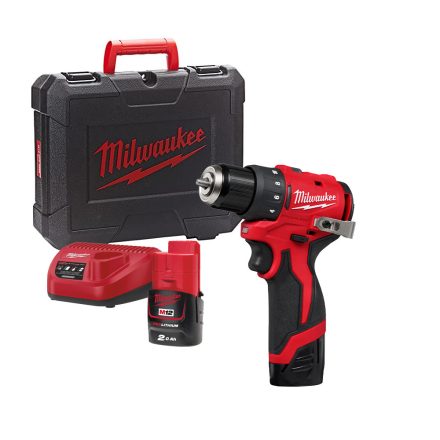 Milwaukee M12 BLDDRC-202C akkus fúró-csavarozó 12V 2x2,0 Ah, kofferben