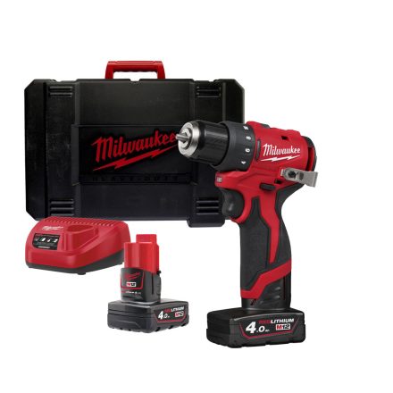 Milwaukee M12 BLDDRC-402C akkus fúró-csavarozó 12V 2x4,0 Ah, kofferben